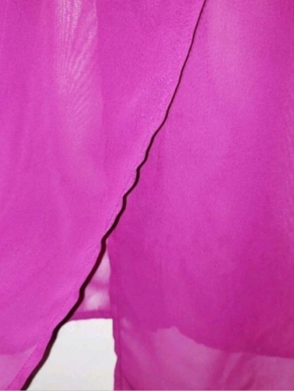 Free People Best Of Both Worlds 1/2 Sheer Fuchsia Button-Up Blouse EUC Sz XS - Picture 5 of 9